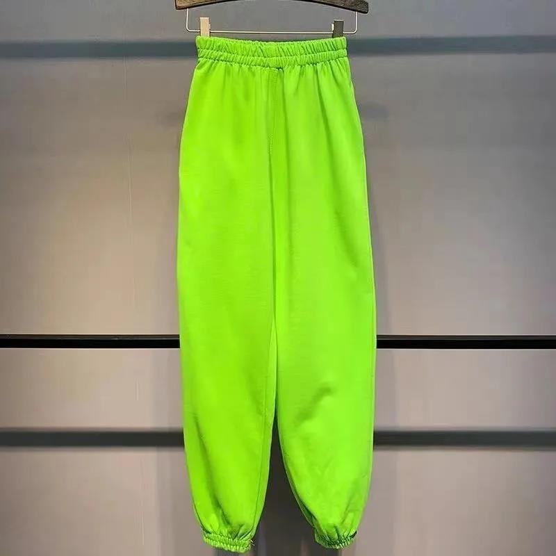 Candy-colored Thin Section Sports and Leisure Women's Summer Loose High-waisted Thin Solid Color Trousers Long Pants