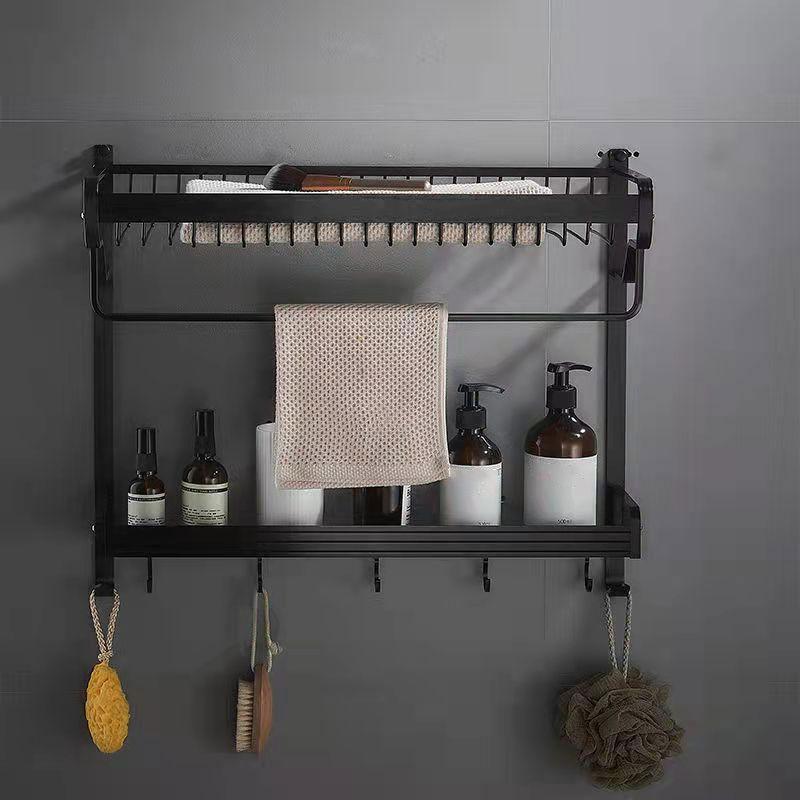 Bathroom Towel Rack Vanity Storage with Hooks Wall-mounted Toilet Racks Towel Rack Kitchen Organizer Wash Storage Rack