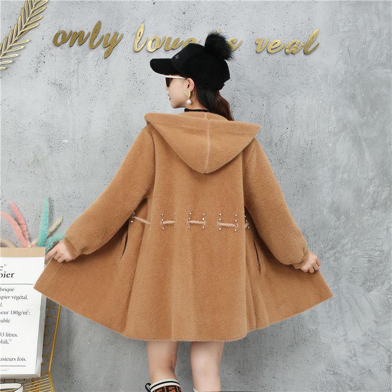 No Pilling Beaded Mid-length Sweater Autumn and Winter Korean Loose Cardigan Thick Long-sleeved Coat