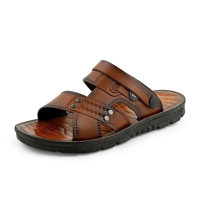 [Men Summer Sandals] Korean Style Beach Breathable Sandals Men's Soft-soled Sandals Slippers Comfortable Hollow Out Dual Purpose Sandals