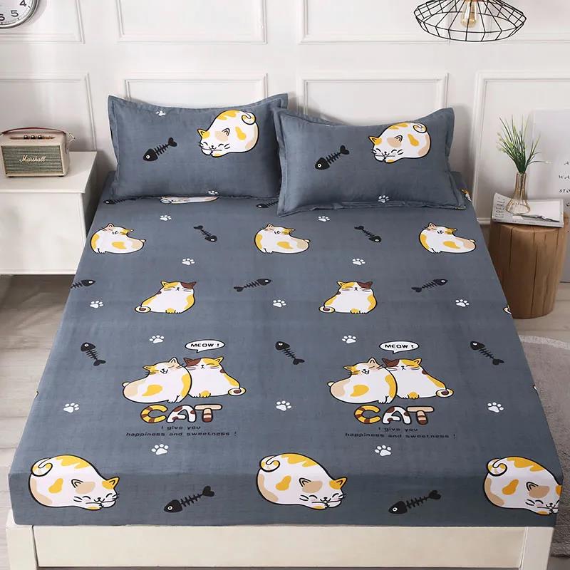 1 Piece Set of Bed Sheet Protection Fashion Printed Mattress Cover Fitted Protective Non-slip Cover