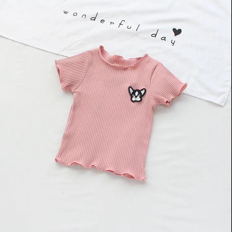 Girls Tops Short-sleeved T-shirts Children's Cartoon Printed Clothes Children's Birthday Party Clothes