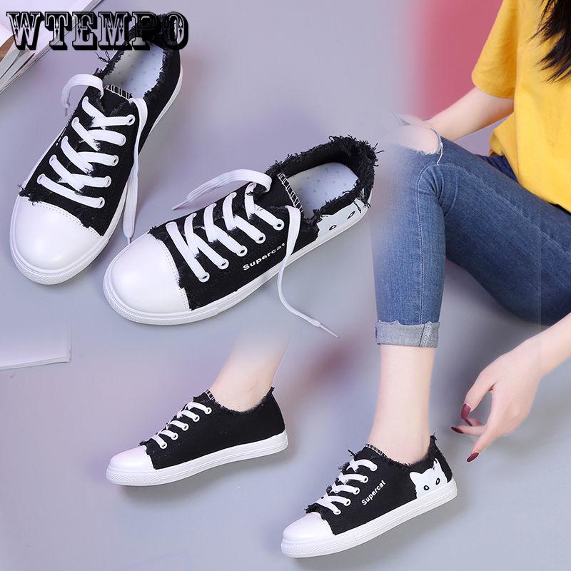 Canvas Shoes Summer White Shoes Women's Shoes Breathable Flat Student Casual Shoes