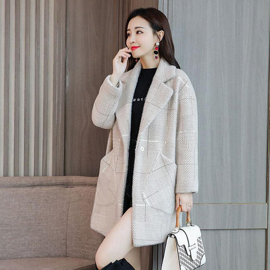 Woolen Coat Women Autumn and Winter Mid-length Slim and Thin Short Double-sided Woolen Coat