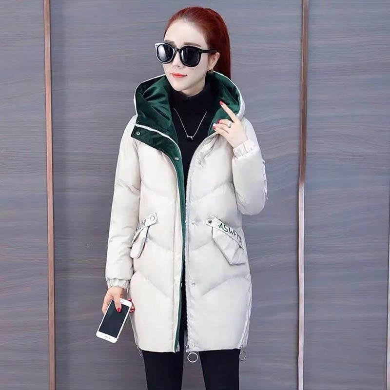 Printed Temperament Down Jacket Women's Mid-section Thick Slim-fit Fashion Temperament Jacket Women