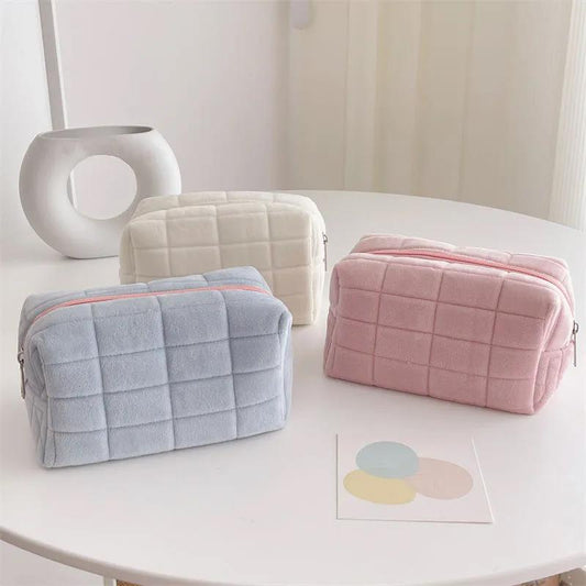 Plush Cosmetic Bag Simple Go Out Portable Large-capacity Wash Bag Storage Bag