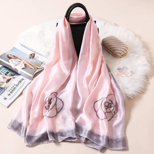 Silk Scarf Women Fashion Shawls and Wraps Lady Travel Pashmina Printing Scarves Winter Neck Wram