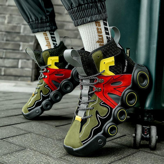 Men's Spring and Autumn High-top Shoes Thick-soled Sports Casual Trendy Shoes Korean Version of All-match Student Cheap Shoes