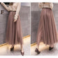 [3 Layers of Yarn + Inner Lining] Half-length Skirt Women's Net Gauze Skirt Large Skirt Mid-length Gauze Skirt Net Yarn Breathable Large Skirt