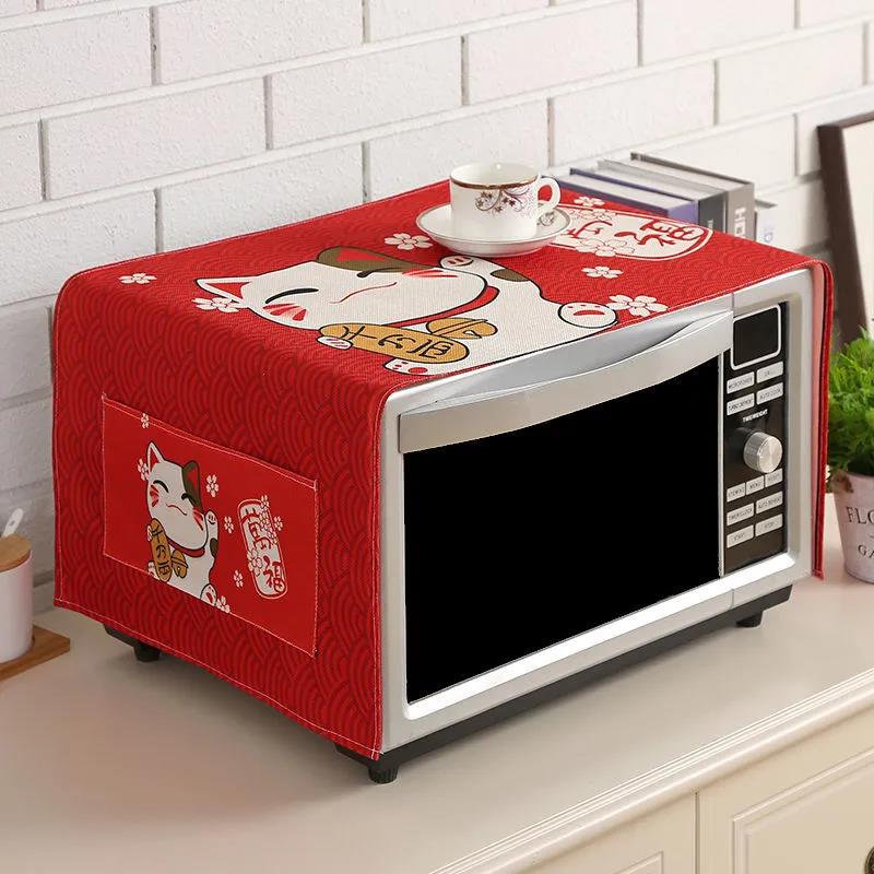 Microwave Oven Cover Cover Oil-proof Dust-proof Cloth Universal Cover Towel Oven Household Cotton and Linen Cover