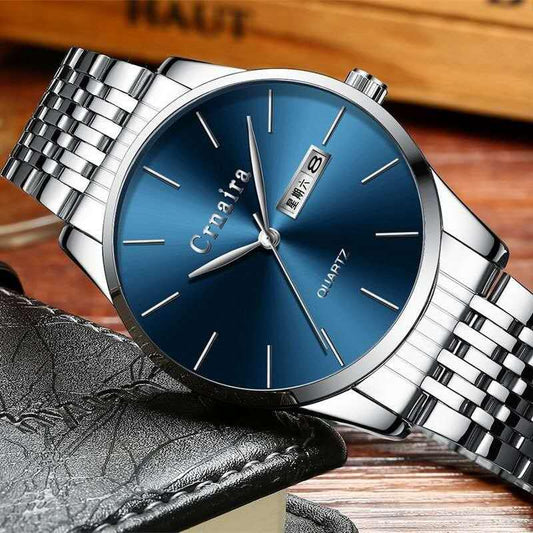 Fashion Men's Watch Business Watches Luxury Calendar Men Watch Stainless Steel Quartz Watch Clock