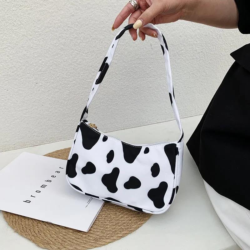 Baguette Bag Nylon Animal Pattern Armpit Bag for Women Shoulder Handbags Lady Simple Hand Bag