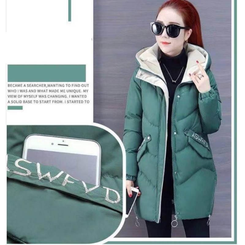 Printed Temperament Down Jacket Women's Mid-section Thick Slim-fit Fashion Temperament Jacket Women