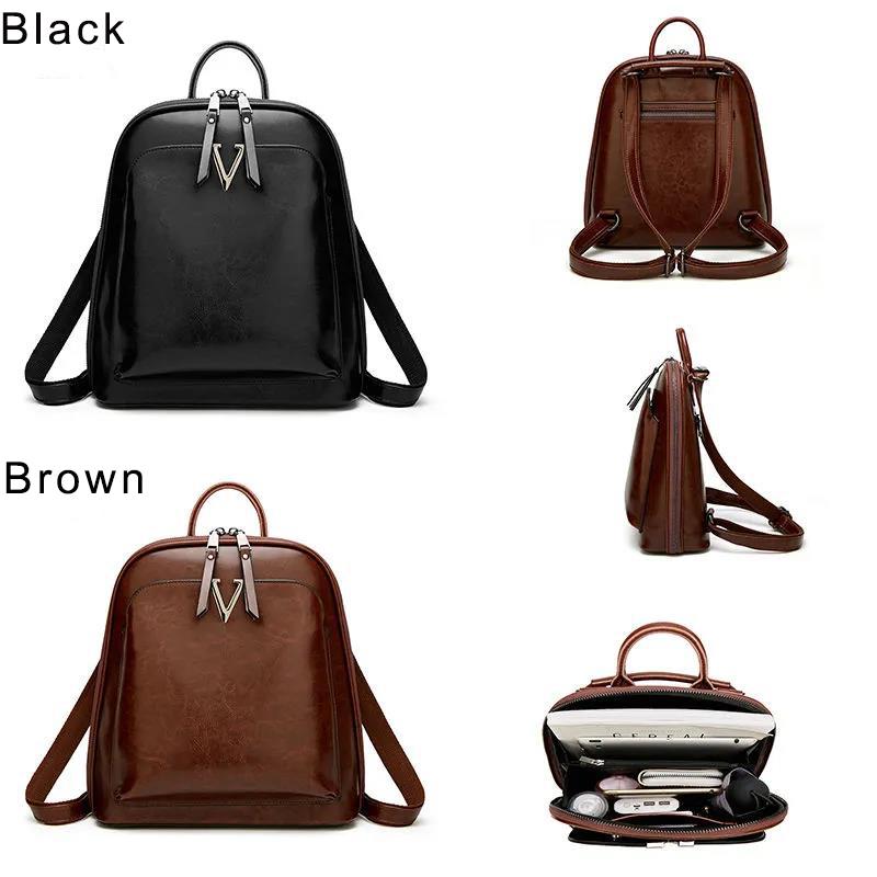 Real Genuine Leather Backpack Casual Multilayer Large Capacity College Elegant High Quality Shopping Travel