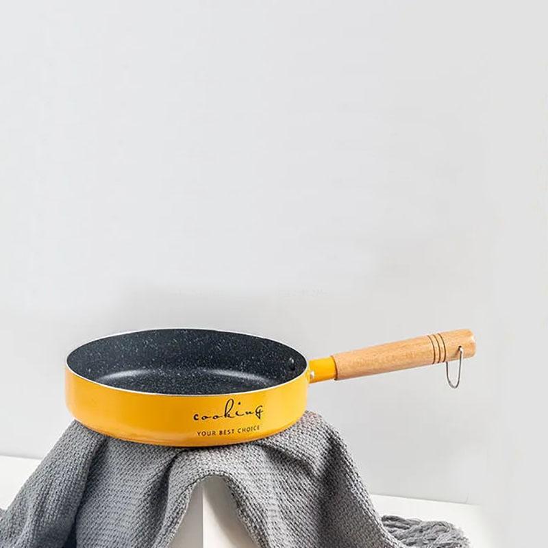 Mai Rice Stone Ceramic Small Frying Pan Wok Cooking Household Pot Flat Non-stick Pot Kitchen Utensils with Cover