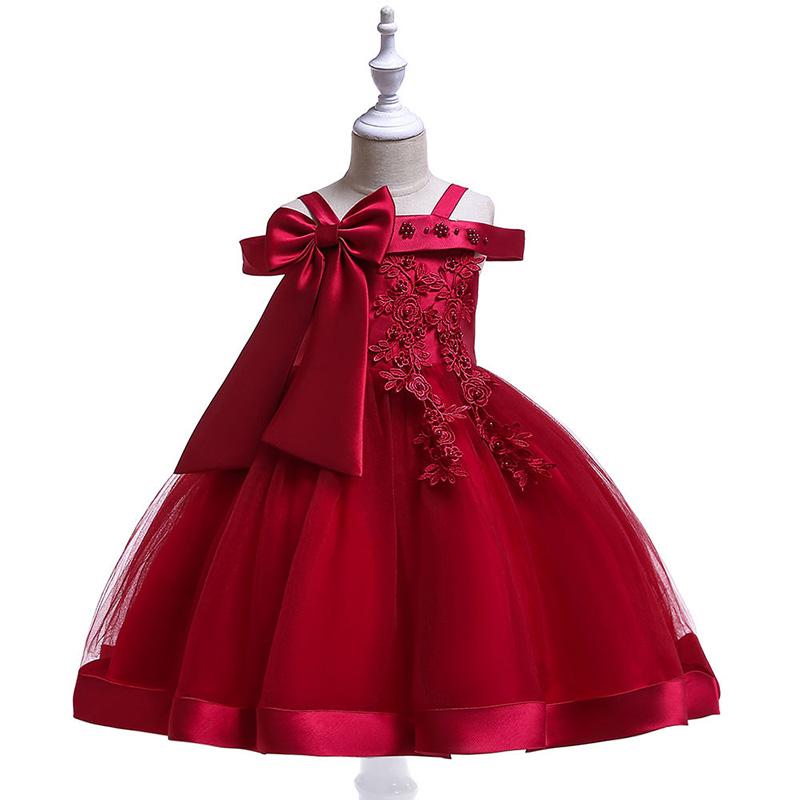 Embroidery Silk Princess Dress for Baby Girl Flower Elegant Girls Dresses  Party Christmas Halloween Kids Dresses Clothes