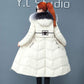 Winter Fashion Trend Big Fur Collar Women's Clothing Over The Knee Mid-length Warm and Slim Korean Cotton Jacket