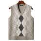 Autumn and Winter Vest Men's V-neck Sleeveless Knitted Sweater Vest Middle-aged and Elderly Dad Warm Vest Men's Top