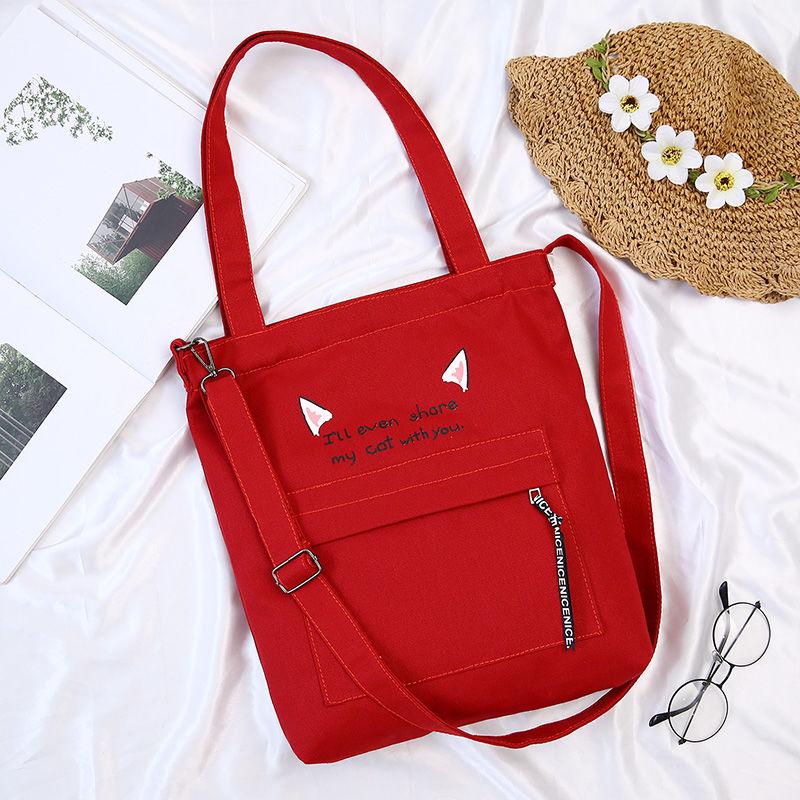 Girl leisure student lovely artistic female single shoulder canvas bag portable inclined cross bag