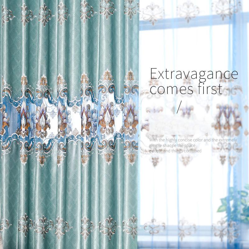 1/2pcs High-end Hollow European Water-soluble Embroidered Curtains for Living Room Balcony Bedroom Thick Double-layer Curtains