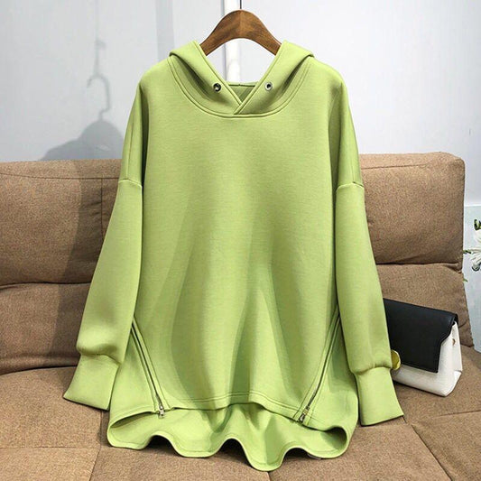 Women Fleece Hoodie Sweatshirts Autumn Winter Fashion  Oversize Ladies Pullovers Warm Hooded Jacket