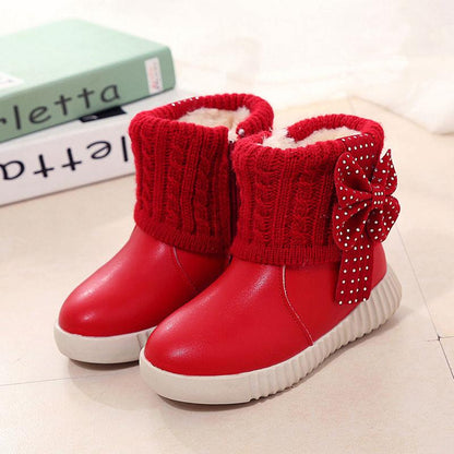 Girls' Boots for Autumn Winter Girls' Shoes Princess Snow Boots Children's Plus Velvet Thickened Warm Children's Boots