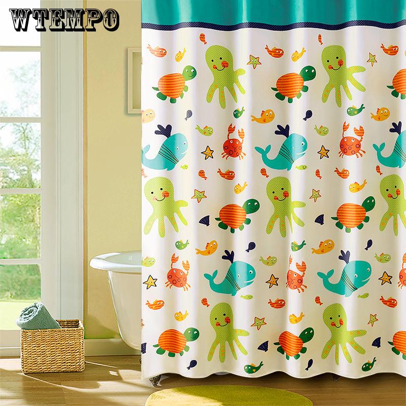 Curtain Fabric Shower Curtain Fabric Waterproof Padded Partition Shower Curtain Set Free Perforated Telescopic Rod Bathroom Curtain