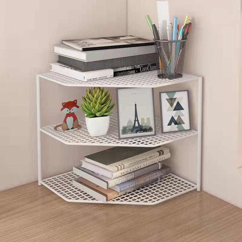 Desktop Corner Bookcase Corner Shelf Triangle Corner Bookcase Storage Rack Kitchen Bathroom Shelf Home Organizer Snack Storage Box