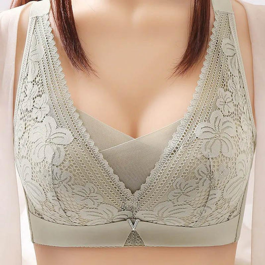 Women's Big Breasts Show Small Underwear No Steel Ring Anti-glare Side Breasts Anti-sagging Thin Section Large Size Gathering Adjustment Bra