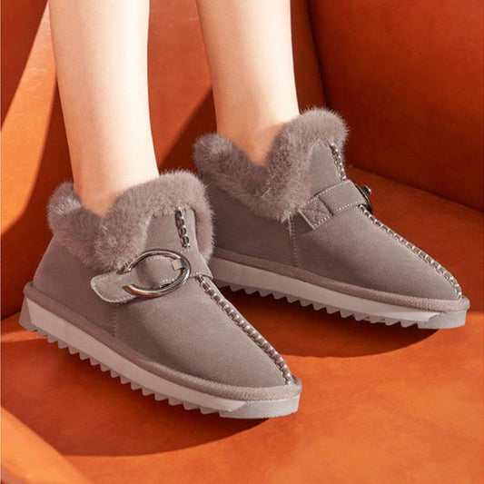 Ladies Snow Boots Thickening Fashion Winter Plus Velvet Student Cotton Shoes Women's Outer Wear Non-slip Warm Shoes