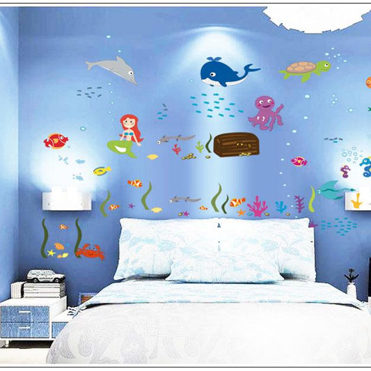 Ocean World Children's Room Kindergarten Set Paradise Background Decoration Removable Wall Sticker