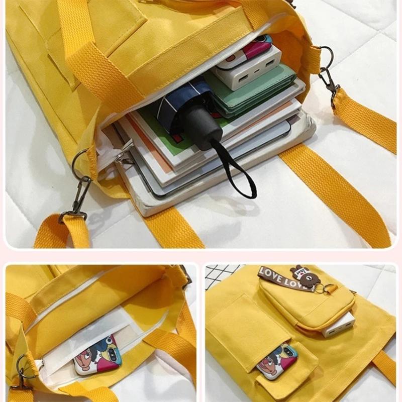 Canvas Bag Female Student Shoulder Bag Female Bag Korean Messenger Bag Handbag Large Capacity Tote Bag