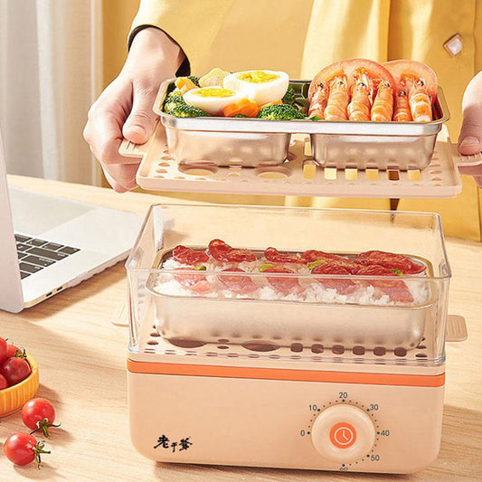 Electric Steamer Multi-layer Household Small Multi-function Steam Pot with Automatic Power-off Steamer Timing Breakfast Machine