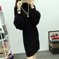 Autumn and Winter Half-high Collar Sweater Lantern Sleeve Casual Jacket Slim Knit Young Women's Top