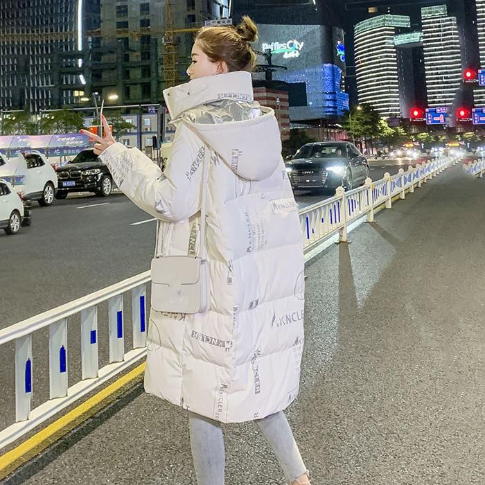 Loose Stand-up Collar Hooded Over The Knee Large Size Mid-length Bread Coat Cotton-padded Jacket Women Winter Thick Large Size Loose Jacket