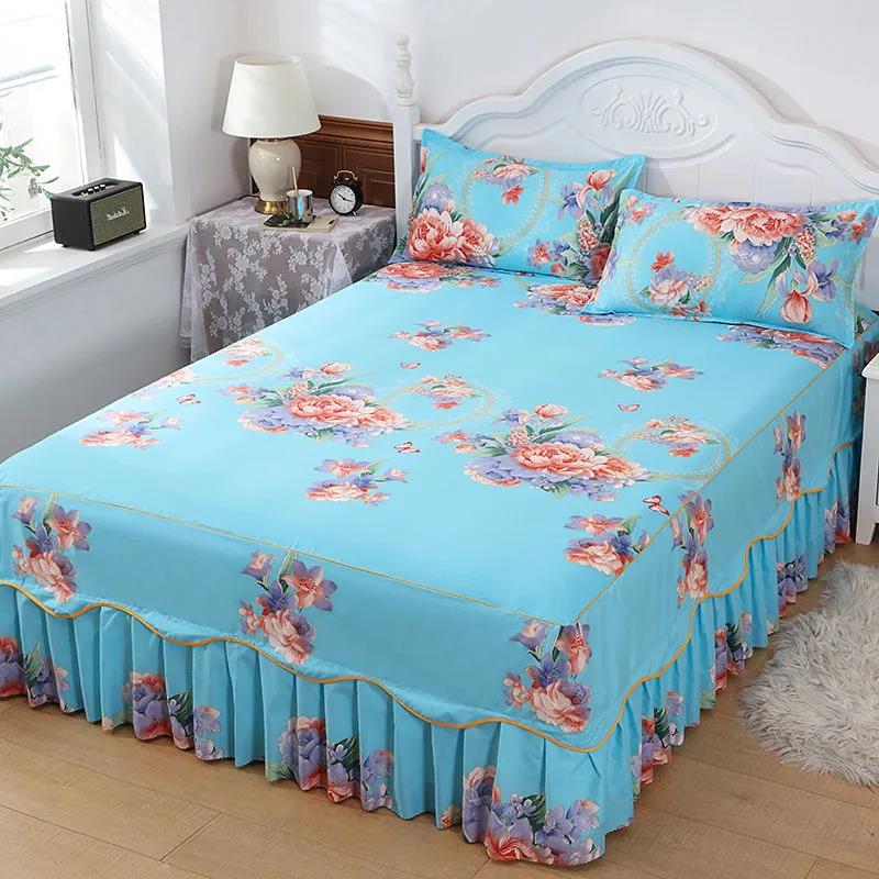 Bedroom Household Single-piece Sanding Bed Skirt Korean Version of One-piece Bed Skirt Bed Cover Simmons Protective Cover Can Not Afford The Ball