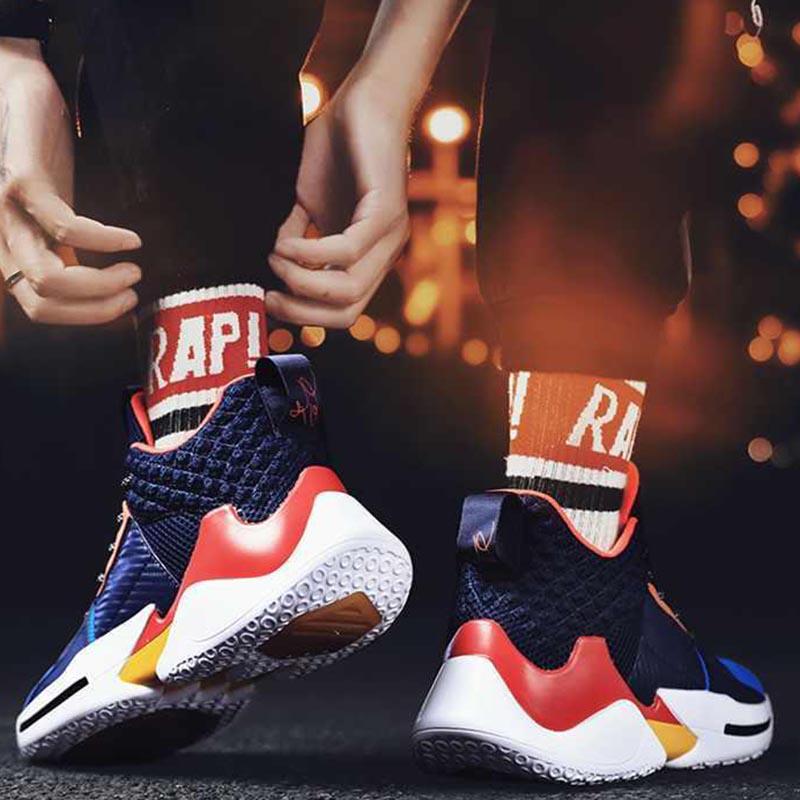 Plus Size 39-45 Summer Men High-top Sneakers Women Casual Running Basketball Shoes Students Breathable Shockproof Non-slip Shoes