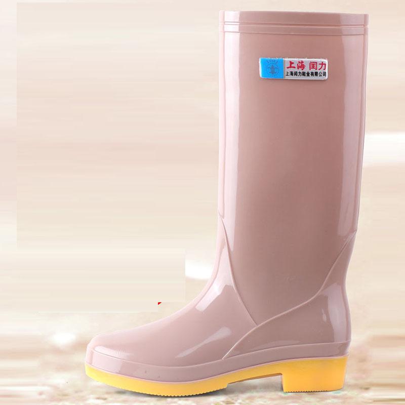 Tendon Bottom High Tube Rain Boots Women Winter Non-slip Rain Boots Rubber Shoes Mid Tube Waterproof Rain Boots