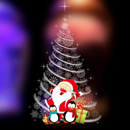 New Christmas shop door window glass decorative stickers Christmas tree Santa Claus wall stickers