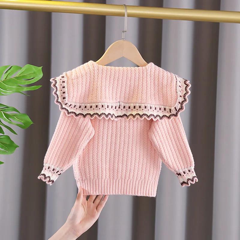 Sweaters Girls' Jacket 2021 Autumn Baby Girl Sweater Knitted Cardigan Spring and Autumn Korean Version