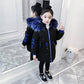 Children's Winter Jackets Girls Cotton Jackets Fur Collar Warm Kids Girls Down Outerwear Coat