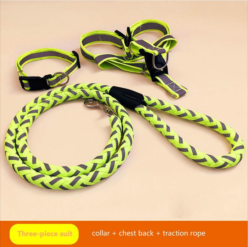 Reflective Dog Traction Rope Large, Medium and Small Dogs Dog Leash Rope Dog Walking Rope Collar Collar Chest Harness Puppy Supplies