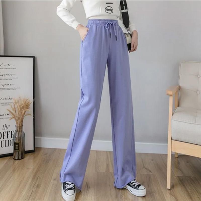 Drape Wide-leg Pants Women's Spring High Waist Loose Straight Solid Color Sports Pants Student Sports Casual Sweatpants