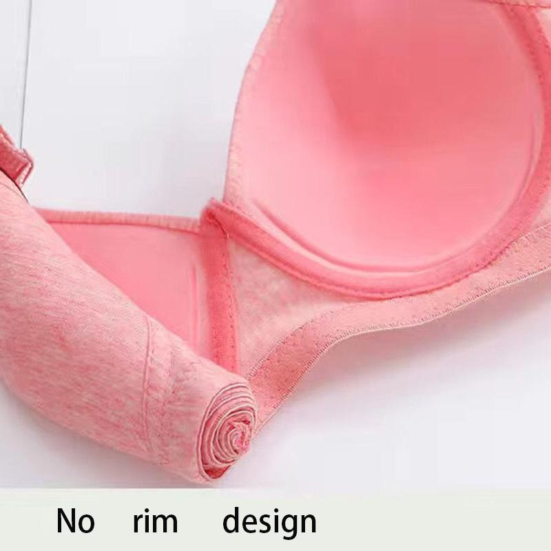 Thin Breathable and Anti-sagging Gather Type Non-wire Non-magnetic Underwear Bra Ladies Bra Style Simple Fabric Breathable