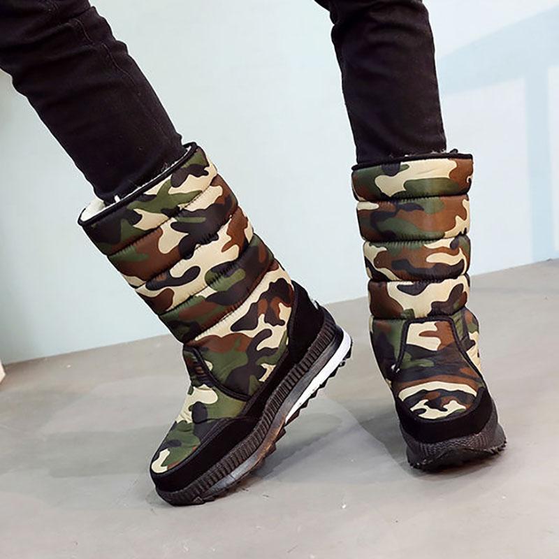 Winter Men's Boots Thicken Men's Snow Boots In Tube Snow Shoes Cotton Boots Plus Velvet Outdoor Non-slip Women's Winter Cotton Boots