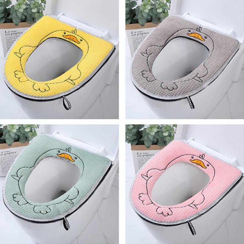 Two-piece Household Toilet Seat Gasket Four Seasons Waterproof Universal Toilet Cushion Winter Toilet Toilet Cushion Zipper Toilet Seat Cover