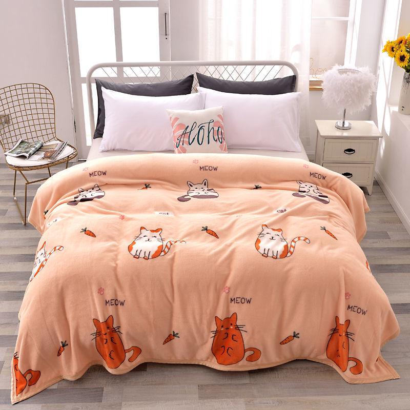 Flannel Blanket Sheet Coral Fleece Blanket Thin Napping Blanket Winter Thickening Warm Velvet Quilt