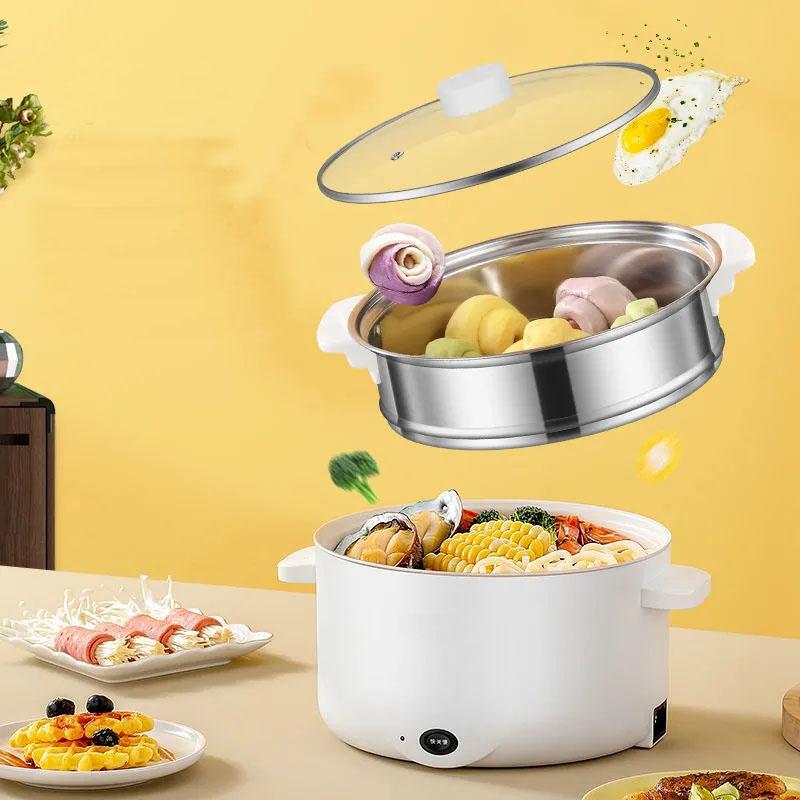 Electric Cooker Household Dormitory Pot Multifunctional Integrated Electric Wok Electric Skillet Cooking Electric Cooker Non-stick Pan