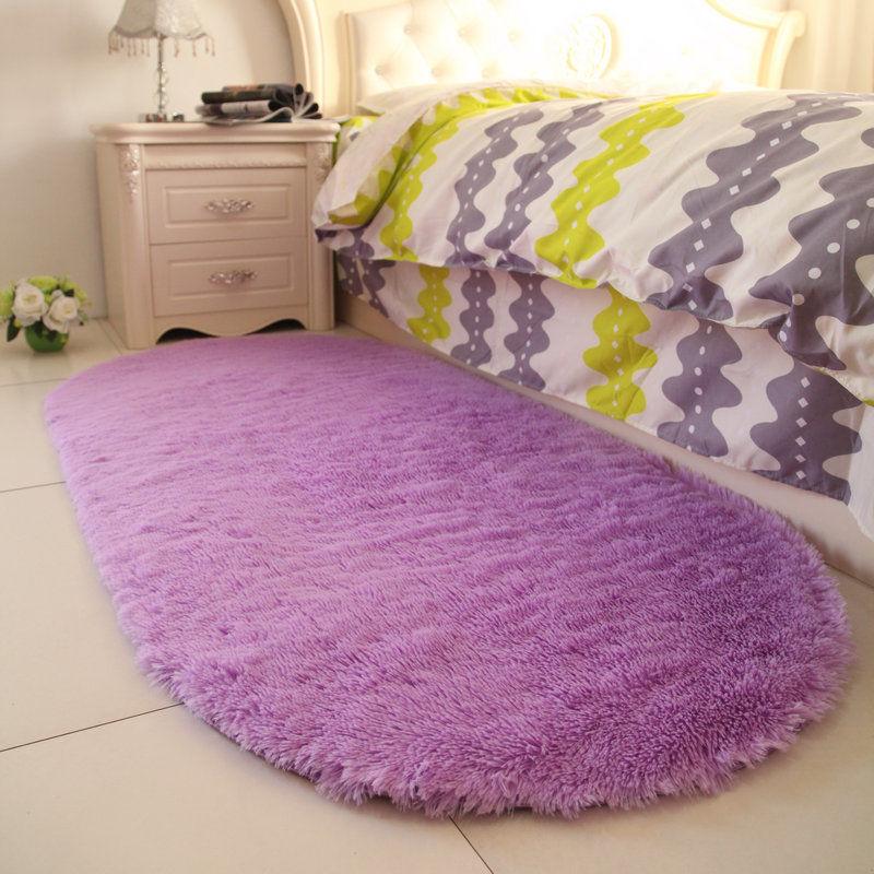 Bedside Carpet Oval Bedroom Bed Mats Under The Bed Living Room Full Room Cute Princess Wind Plush Mats