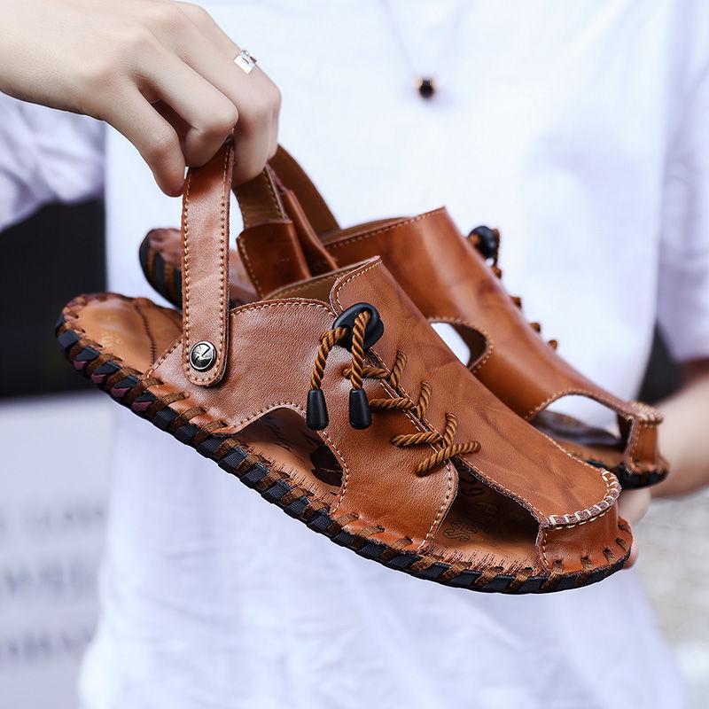 Men's Sandals Men's Sandals Men's Shoes Summer Leather Sandals Men's Leather Casual Shoes Slippers